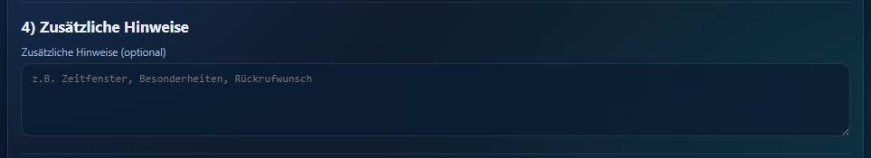 Zusätzliche Hinweise